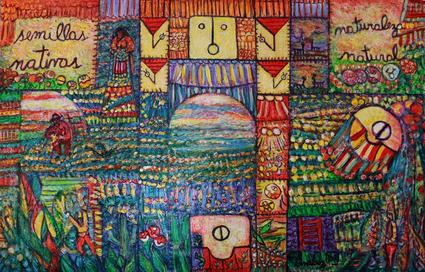 Semillas del viento Medidas 36 x 57 cm. / Acrílico espátula sobre Lienzo.